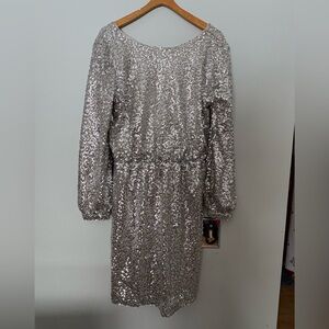 Julia Jordan Elegant Silver Sequin Dress